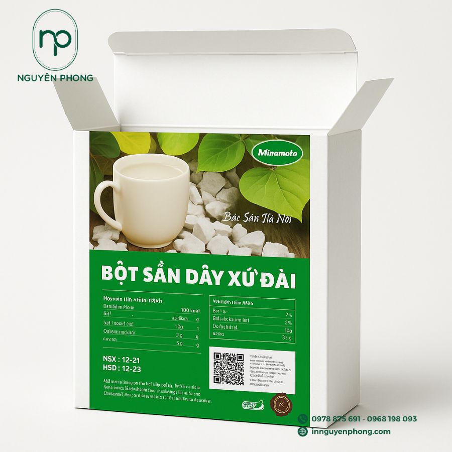 In Hộp Giấy Đựng Bột Sắn Dây